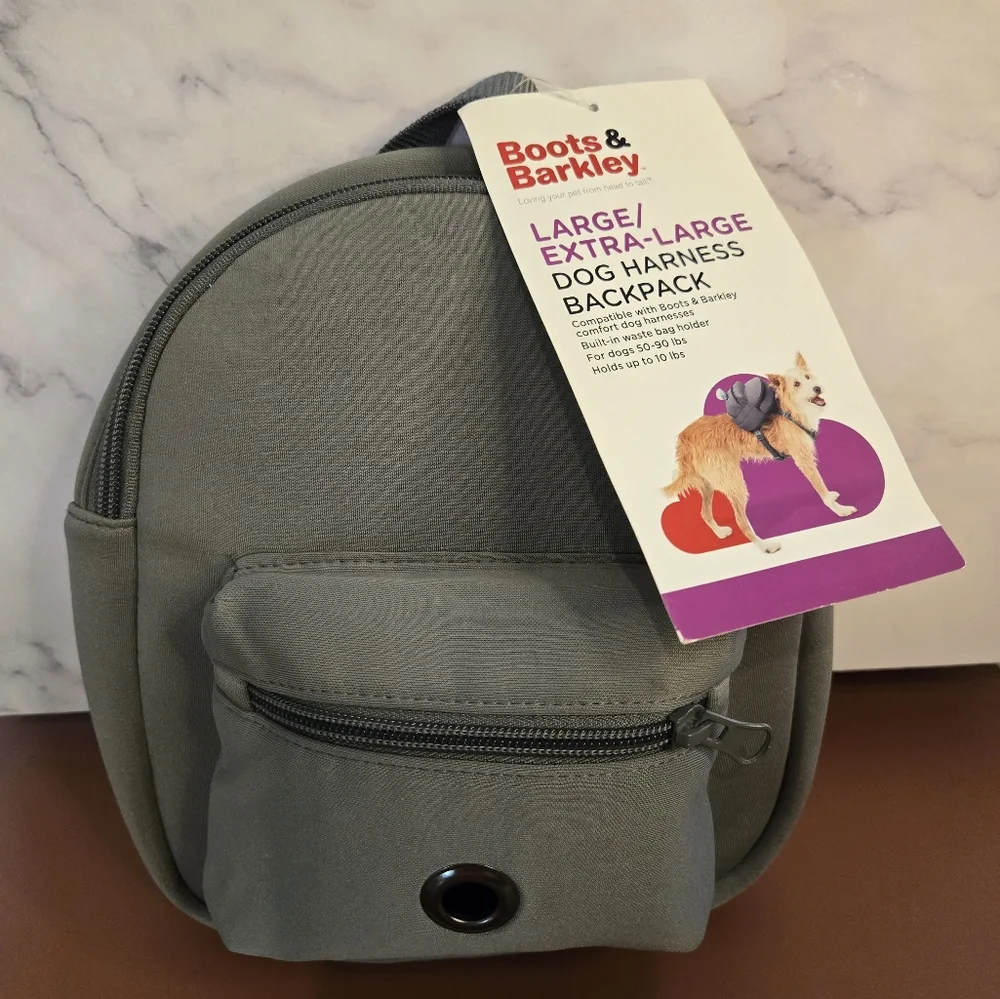 Boots & Barkley Gray Dog Backpack Large/Extra Large New